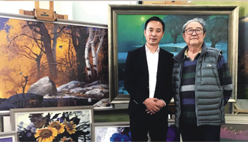庄强先生与鲁迅美术学院名誉院长宋惠民教授留影